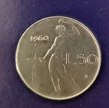 REPUBBLICA ITALIANA  - 50 LIRE VULCANO 1960,NC,ACMONITAL,CONS.DA MB A QBB