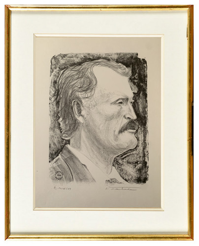 Ancienne lithographie portrait - lithographie,