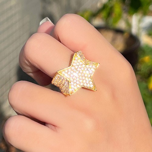 Anello stella grande - , zircone