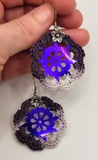 Orecchini fiore viola - orecchini,