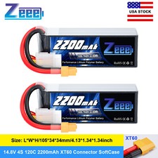 2x Zeee 14.8V 120C 2200mAh 4S