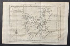 SPITSBERGEN NORVEGIA 1776 BELLIN & VAN SCHLEY ANTICA MAPPA INCISA SU RAME