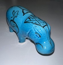 Figurina Bitossi Rimini Guglielmo L'Ippopotamo Museo Metropolitano Arte Ceramica Blu