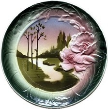 Piatto ceramica art nouveau - piatto,