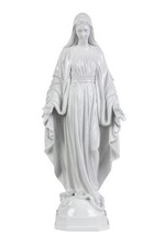 Statua Madonna Immacolata medaglia miracolosa (quarzo spagnolo, colore bianco)