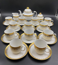 Servizio tè caffè cappuccino Winterling Schwarzenbach oro ornamentale 12 pers.