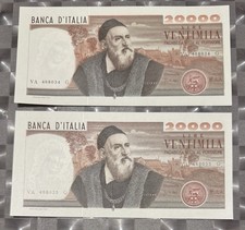 Coppia Consecutiva di 20000 Lire Tiziano Decreto Unico FDS UNC Non Circolate