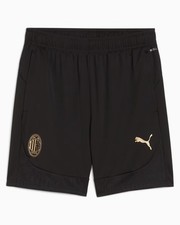 Ac Milan Puma Pantaloncini Shorts Nero con TASCHE a ZIP Training 2024 25 