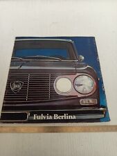 brochure depliant originale Lancia Fulvia berlina