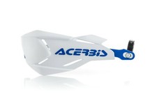paramani moto enduro Acerbis X-Factory bianco blu con barra in alluminio cross