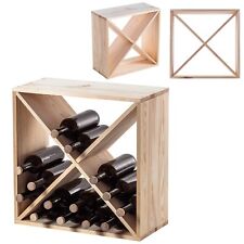 KADAX Scaffale per vino in legno, 52 x 25,5 x 52 cm, naturale, 1 pezzo