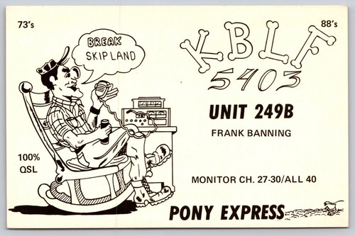 Vintage radio qsl postcard - cb,