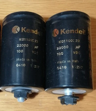 CONDENSATORE ELETTROLITICO KENDEIL DA 22000 MICROFARAD 100VOLT USATO FUNZIONANTE