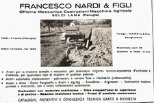 PUBBLICITA' 1952 FRANCESCO NARDI OFF. MECCANICHE ARATRO TRATTORE SELCI LAMA PG.