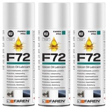 Set 3 pezzi Faren F72 NSF Olio Silicone Lubrificante Spray Idrorepellente 400 ml