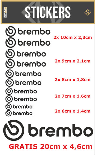 10x adesivi pinze brembo nuovo - 10x,