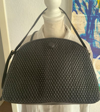 Massimo Dutti borsa in pelle intrecciata 100% pelle marrone scuro