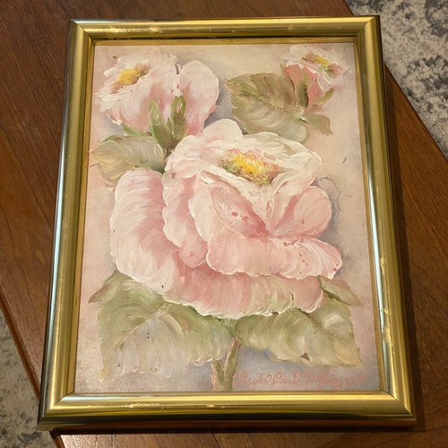 Quadro vintage rosa bianco - vintage,