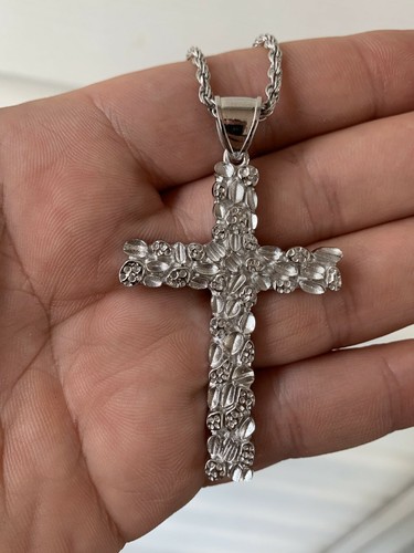 Ciondolo croce pepita - , argento