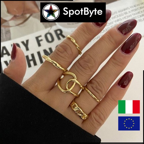 Set anelli donna dorati - set,