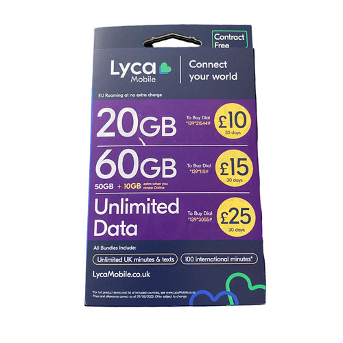 Lyca payg pay - you, sim