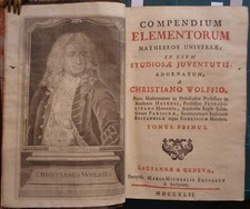 PIROTECNA/GNOMONICA/ASTRONOMIA: WOLFF COMPENDIUM ELEMENTORUM MATHESEOS UNIUERSAE