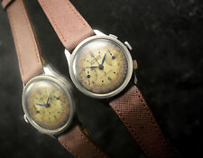 ZAIS WATCH (BY BREITLING) VINTAGE COIN EDGE STEEL CASE CHRONOGRAPH OROLOGIO 35MM