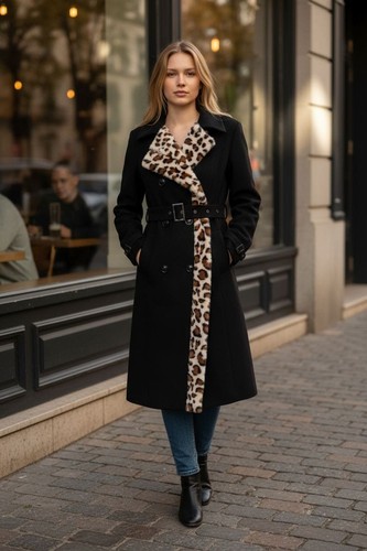 Donna cappotto lana invernale - lana,
