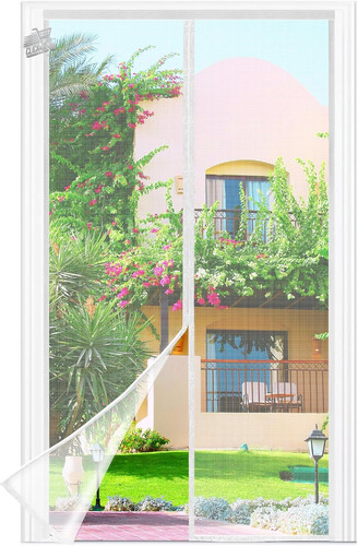 White magnetic mosquito net - white,