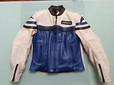 Giacca giubbotto moto in pelle Alpinestars unisex, blu e bianco, S, 42. Perfetto