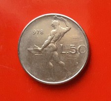 50 LIRE 1978 ERRORE - SENZA 1 DATA E CON LINEE ORIZZONTALI IN RILIEVO [A754]