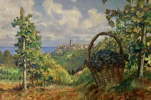 Dipinto olio tela campagna - olio, tela,