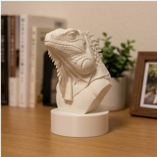 Scultura busto iguana - , rosso