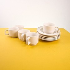 5 tazzine e 5 piattini gresline ceramica franco pozzi