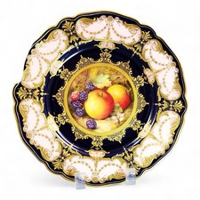 Royal Worcester Sebright piatto portafrutta, mele e more, 1921