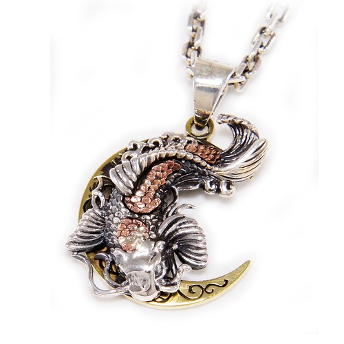 Ciondolo gotico biker argento - ciondolo,