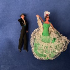 Coppia bambole souvenir Marin Chiclana ballerini di flamenco anni 70