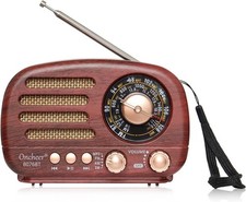 Radio Vintage Portatile Retro Altoparlante Bluetooth, FM/AM/SW Vecchio Marrone Profondo 