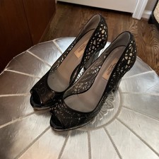 VALENTINO GARAVANI PIZZO PUNTA APERTA PLATEAU TACCO GROSSO taglia 36,5 (US 6,5)