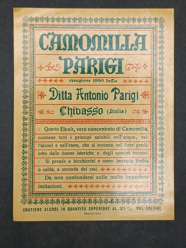 Etichetta vintage camomilla - etichetta,