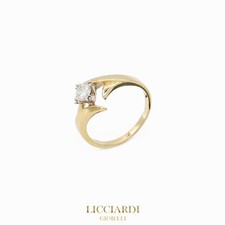 Anello solitario donna oro giallo 18kt e diamante