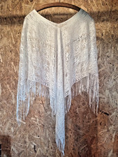 Poncho scialle uncinetto pizzo