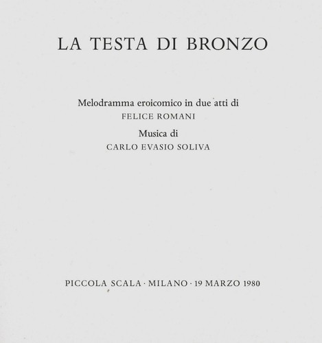 Testa bronzo melodramma - la,