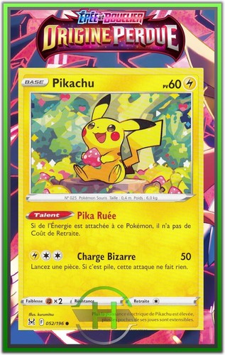 Pikachu eb11 origine - pikachu, perdue