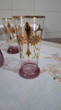 Set Bicchieri Cognac Cristallo E Decorato Argento 925 Robert Design Vintage 1970
