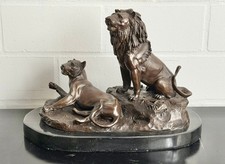 Scultura in bronzo leone e