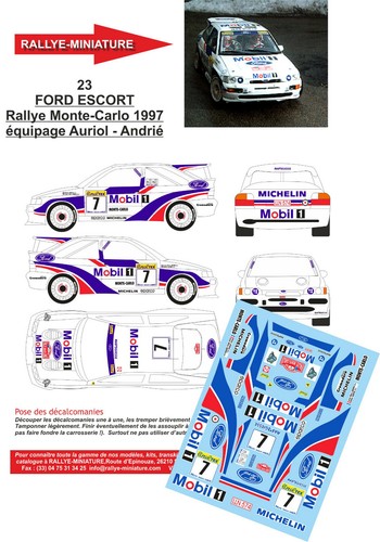 Decals ref 0023 ford - 1/43,