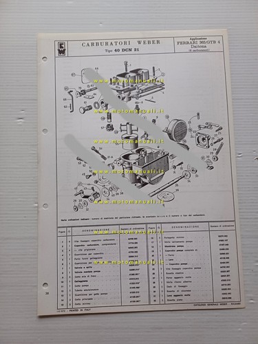 Weber carburatore dcn 21 - 40,