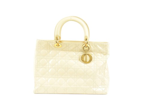 Borsa lady dior beige pelle - beige, in