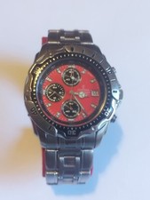 Vintage Orologio da uomo FESTINA 6457 quadrante rosso